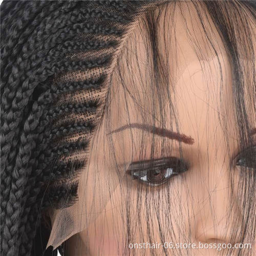 MYZYR Private Label Synthetic Wig,braided Box Braids Synthetic Lace Front Wig Synthetic Lace Front Wigsynthetic Wig Vendor Long